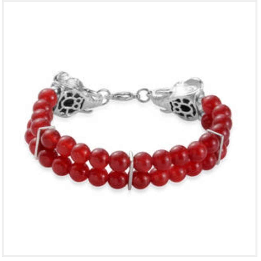 KARIS Elephant Head Red Agate Bracelet